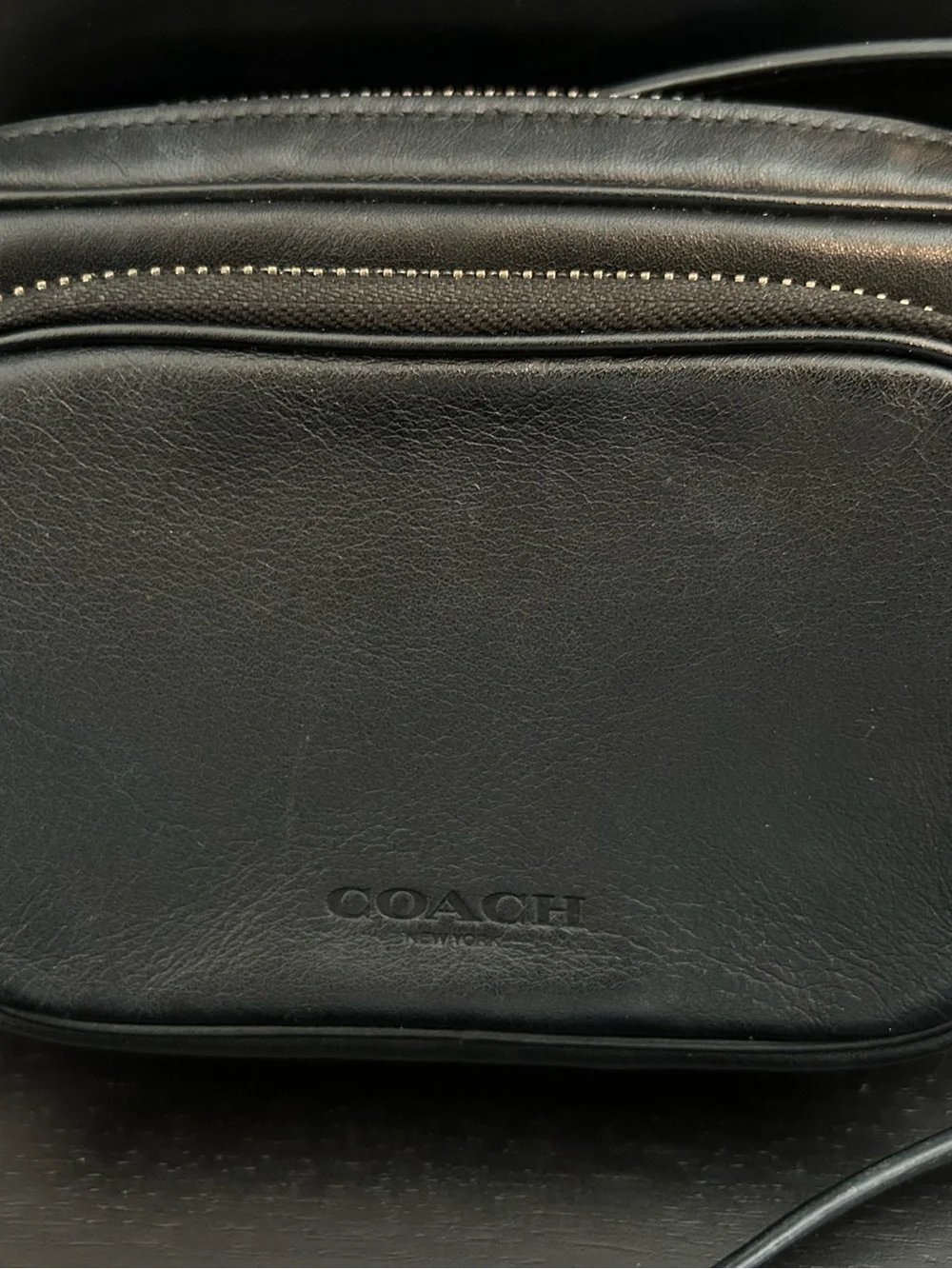 Coach Black Leather Belt Bag with Front Pocket - Picture 2 of 11